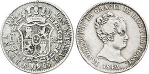 1842. Isabel II. Barcelona. 4 reales. Lote ... 