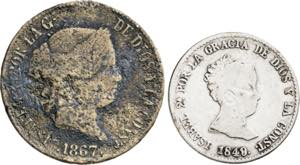 1849 y 1867. Isabel II. Madrid. 4 reales y 1 ... 