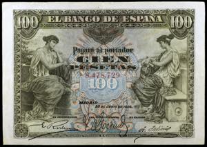 1906. 100 pesetas. (Ed. B97) (Ed. 313). 30 ... 