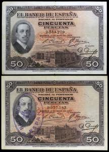 1927. 50 pesetas. (Ed. B110 y B115) (Ed. 326 ... 