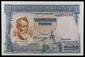 1936. 25 pesetas. (Ed. C18a) (Ed. 367a). 31 ... 