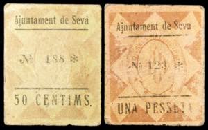 Seva. 50 céntimos y 1 peseta. (T. 2754 y ... 