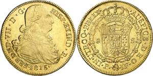 1815. Fernando VII. Popayán. JF. 8 escudos. ... 