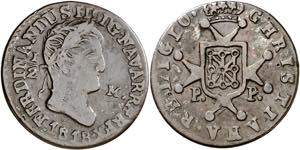 1818. Fernando VII. Pamplona. 1/2 maravedí. ... 