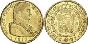 1810. Fernando VII. Santiago. FJ. 8 escudos. ... 