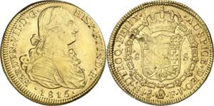 1815. Fernando VII. Santiago. FJ. 8 escudos. ... 