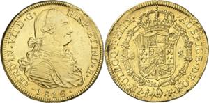 1816. Fernando VII. Santiago. FJ. 8 escudos. ... 