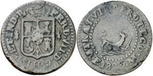 1829. Fernando VII. Manila. 1/4 de real. ... 