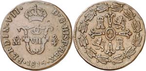 1815. Fernando VII. México. 2/4 de tlaco (1 ... 