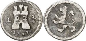 1817. Fernando VII. Lima. 1/4 de real. (AC. ... 