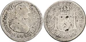 1809. Fernando VII. Guatemala. M. 1/2 real. ... 