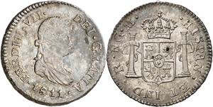 1811. Fernando VII. Guatemala. M. 1/2 real. ... 