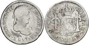 1817. Fernando VII. Guatemala. M. 1/2 real. ... 