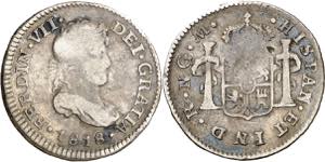 1818. Fernando VII. Guatemala. M. 1/2 real. ... 