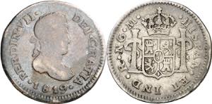 1819. Fernando VII. Guatemala. M. 1/2 real. ... 
