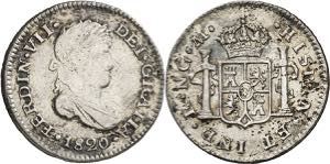 1820. Fernando VII. Guatemala. M. 1/2 real. ... 