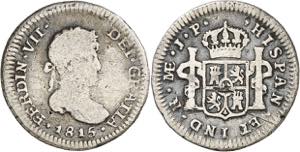 1815. Fernando VII. Lima. JP. 1/2 real. (AC. ... 