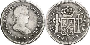1817. Fernando VII. Lima. JP. 1/2 real. (AC. ... 