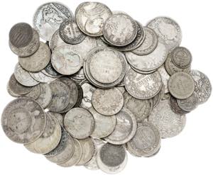 Lote de 110 monedas de plata del Vaticano y ... 