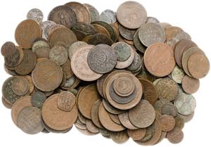 Gran lote de monedas de cobre del Vaticano y ... 