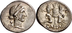 (46-45 a.C.). Julio César. Denario. (Spink ... 