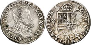1566. Felipe II. Nimega. 1/5 de escudo ... 