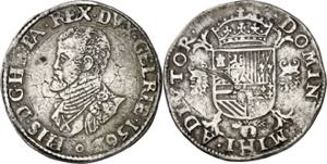 1562. Felipe II. Gueldres. 1/2 escudo. (Vti. ... 