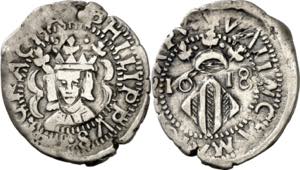 1618. Felipe III. Valencia. 1 divuitè. (AC. ... 