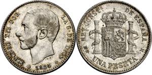 1884/3*1884. Alfonso XII. MSM. 1 peseta. ... 
