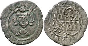 Enrique II (1369-1379). Sevilla. Medio real ... 