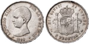 1890*1890. Alfonso XIII. PGM. 5 pesetas. ... 