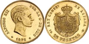 1876*1876. Franco. DEM. 25 pesetas. (AC. ... 