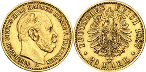 Alemania. Prusia. 1887. Guillermo I. A ... 