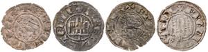 Fernando IV (1295-1312). Dinero. Lote de 4 ... 