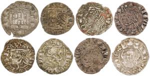 Alfonso XI (1312-1350). Lote de 8 monedas ... 