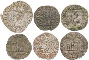 Enrique II (1368-1379). Lote de 6 monedas ... 