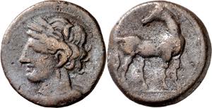 (221-210 a.C.). Zeugitana. Cartago. AE 22. ... 