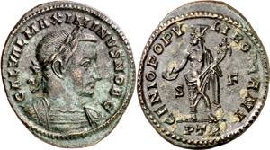 (305-307 d.C.). Maximino II, Daza. Treveri. ... 