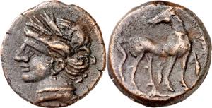 (221-210 a.C.). Zeugitana. Cartago. AE 21. ... 