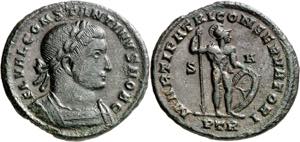 (307 d.C.). Constantino I. Treveri. Follis. ... 
