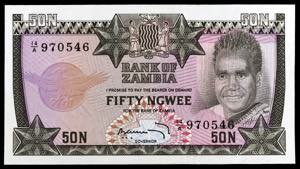 Zambia. s/d (1973). 50 ngwee. (Pick 14a). K. ... 