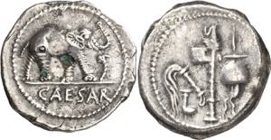 (49 a.C.). Julio César. Denario forrado. ... 