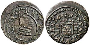 1663. Felipe IV. Burgos. R. 4 maravedís. ... 