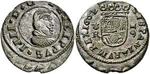 1662. Felipe IV. Coruña. R. 16 maravedís. ... 
