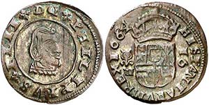 1664. Felipe IV. Granada. N. 16 maravedís. ... 