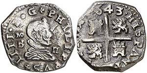 1643. Felipe IV.  (Madrid). B. 2 reales. ... 