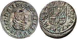 1661. Felipe IV. Trujillo. M. 16 maravedís. ... 