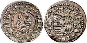 1662. Felipe IV. Trujillo. M. 16 maravedís. ... 