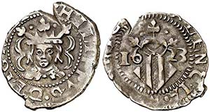1623. Felipe IV. Valencia. 1 divuitè. (Cal. ... 