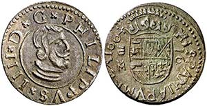1664. Felipe IV. Valladolid. M. 16 ... 